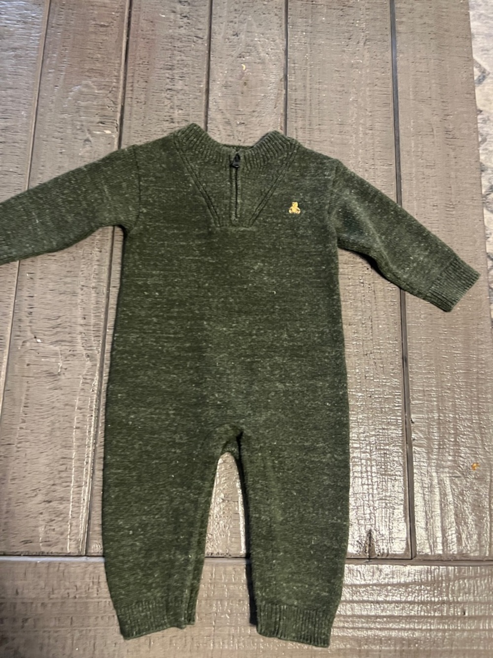 Baby Knit One-Piece Romper in Forest Green - Baby Gap 6-12 months